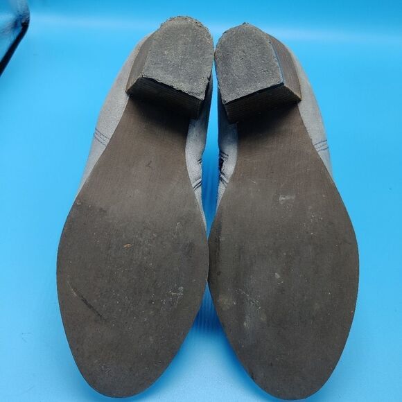Diba slouch Ankle Bootie Chunky Stacked Heels Gray Leather Sz 7 #188 - Picture 11 of 13